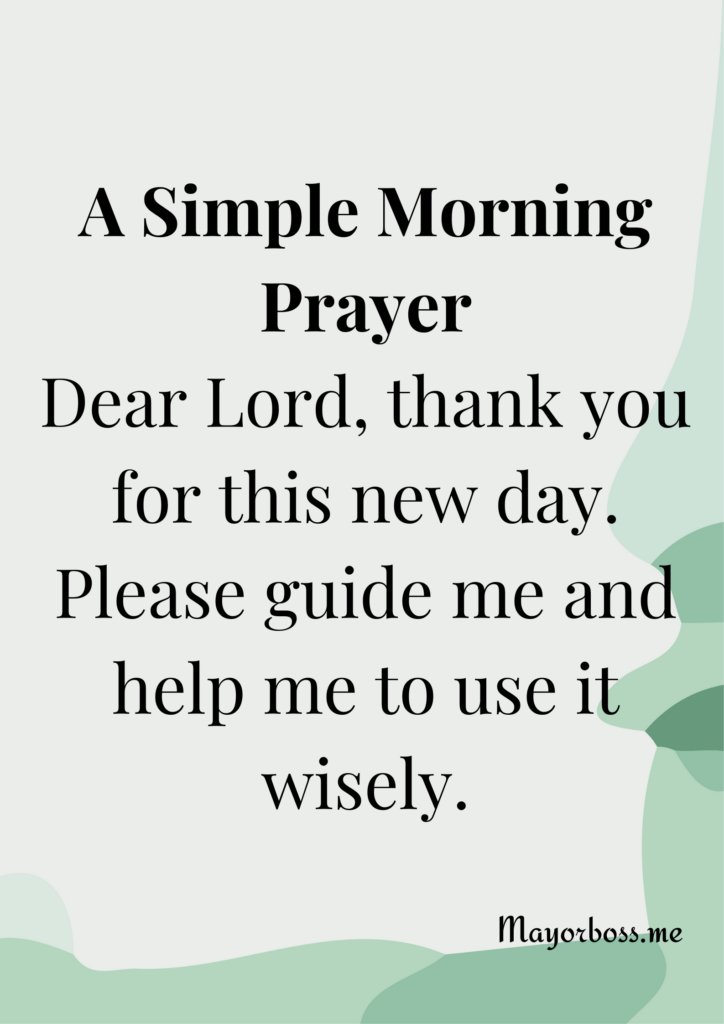 A Simple Morning Prayer