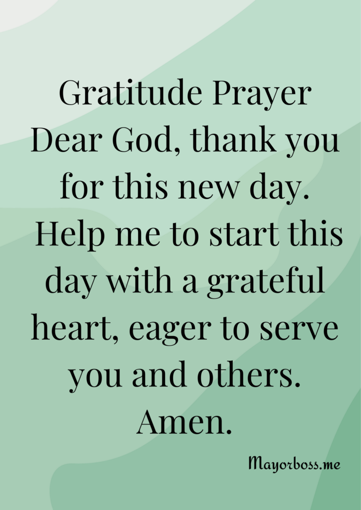 Morning Gratitude Prayer