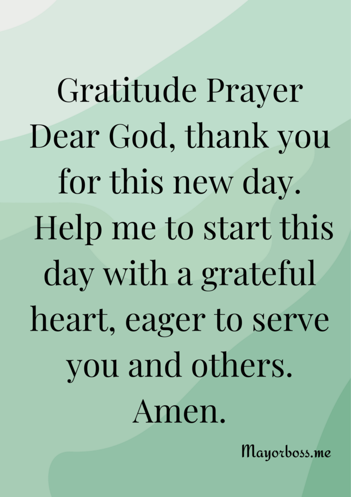 Morning Gratitude Prayer
