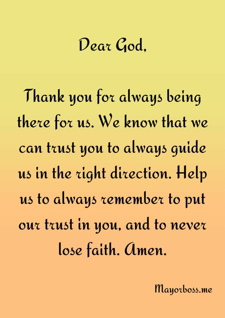 Prayer for trust God